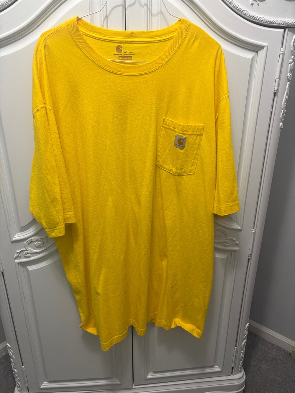 Carhartt Men’s Short-Sleeve Pocket Tee in Bright Yellow - 3XLT